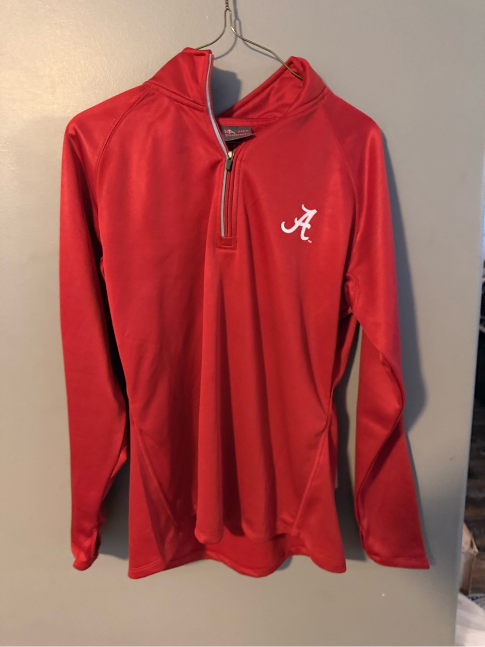 Alabama Crimson Script A Red Quarter-Zip Hoodie